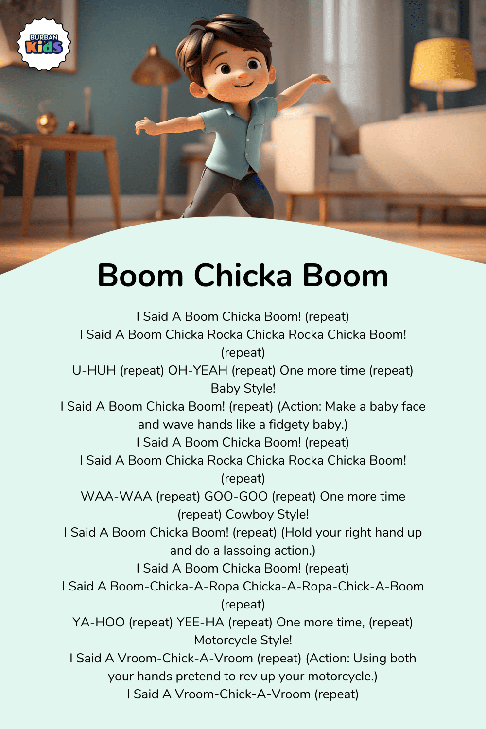 Boom Chicka Boom Song for Preschool