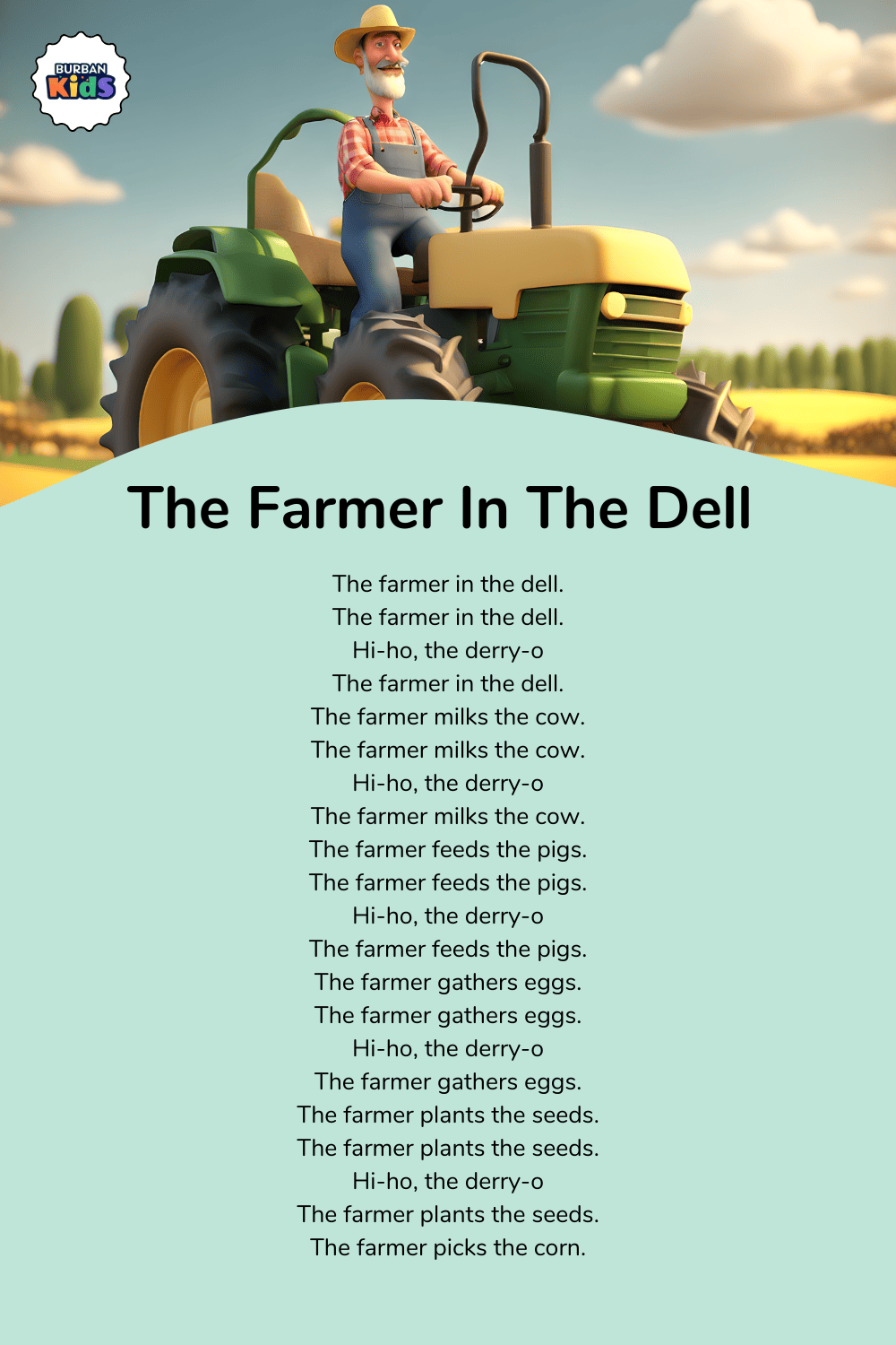 The Farmer In The Dell Song for Preschool