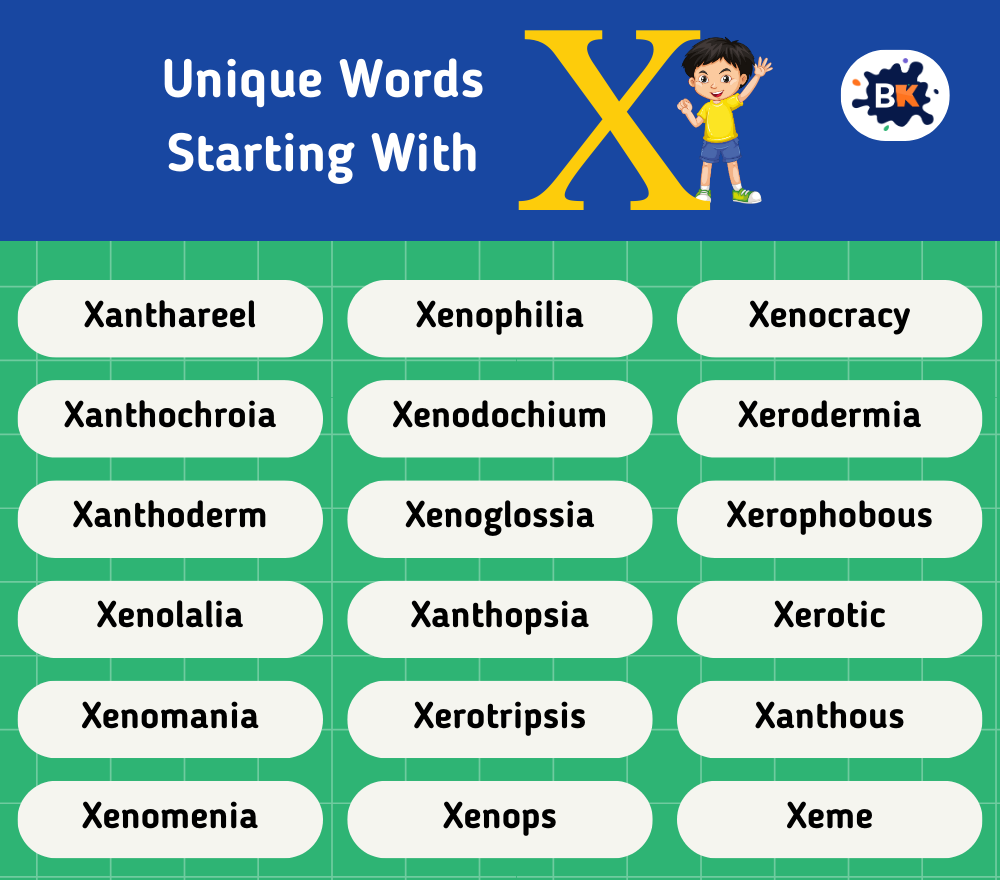 Unique Words Starting with X