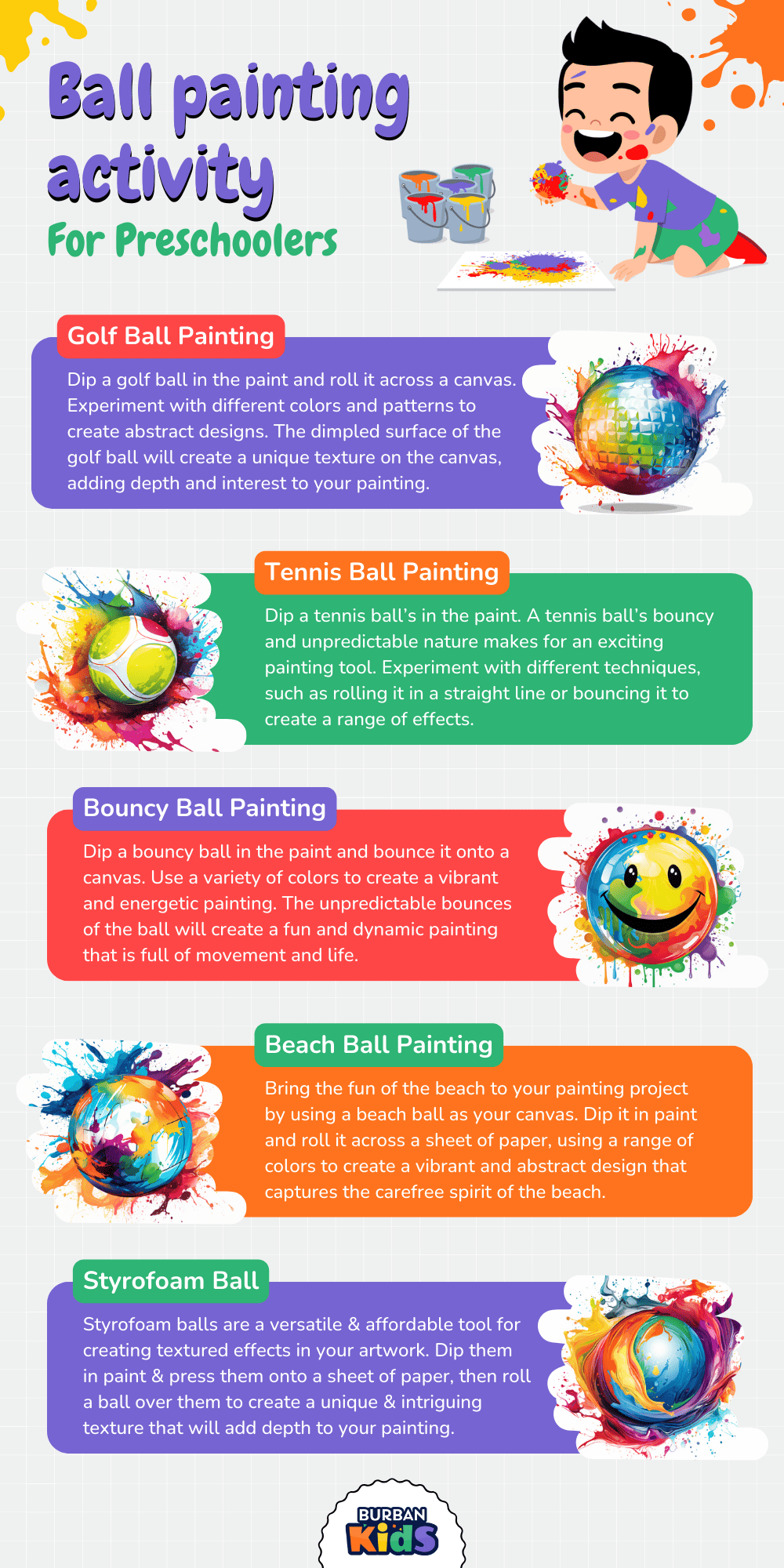 Ball Painting Activity for Kids
