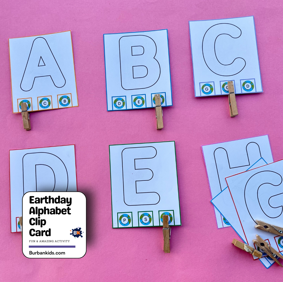 Earthday Alphabet Clip Card Earth Day Alphabet Clip Card