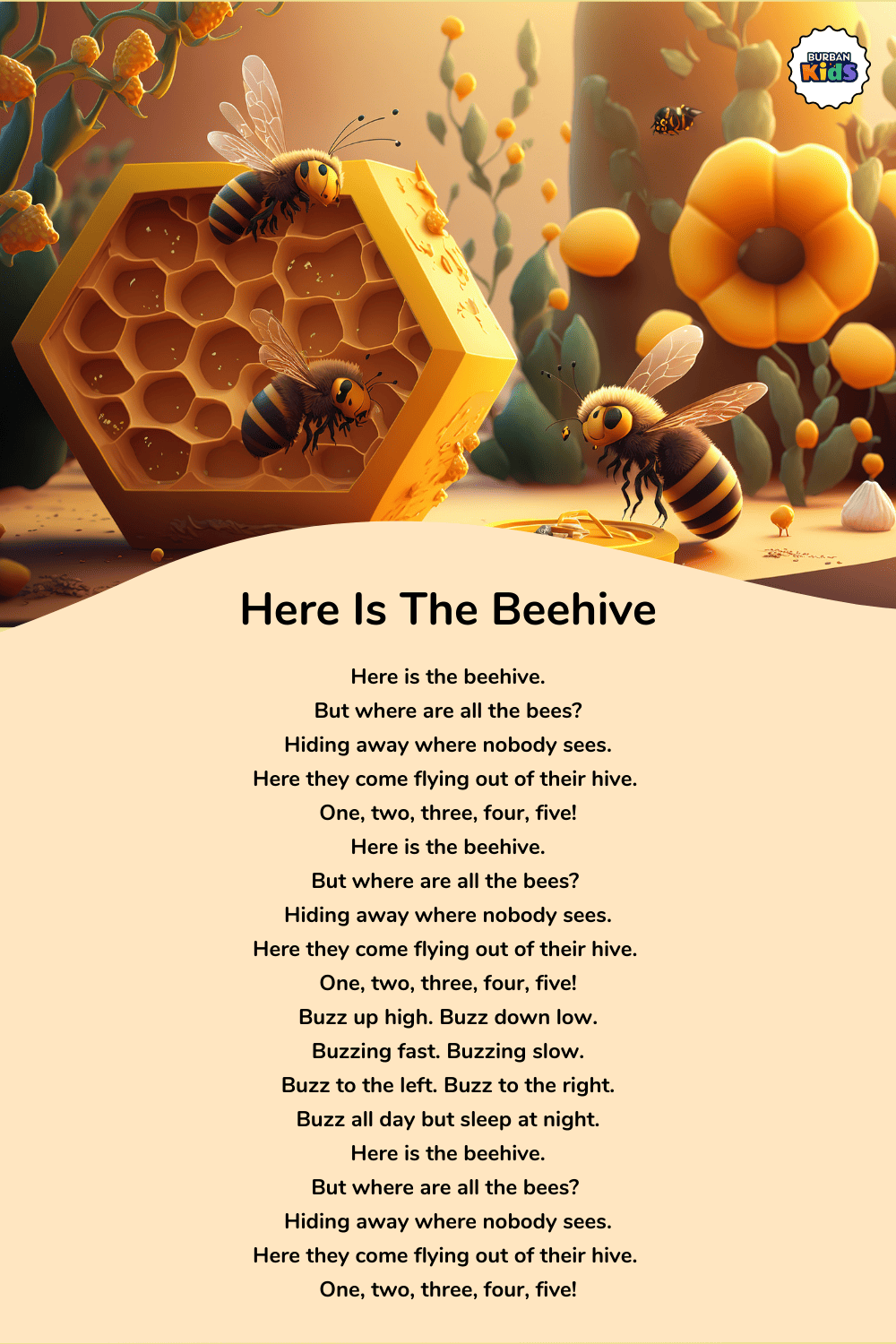 Here is the Beehive Rhyme for Kids