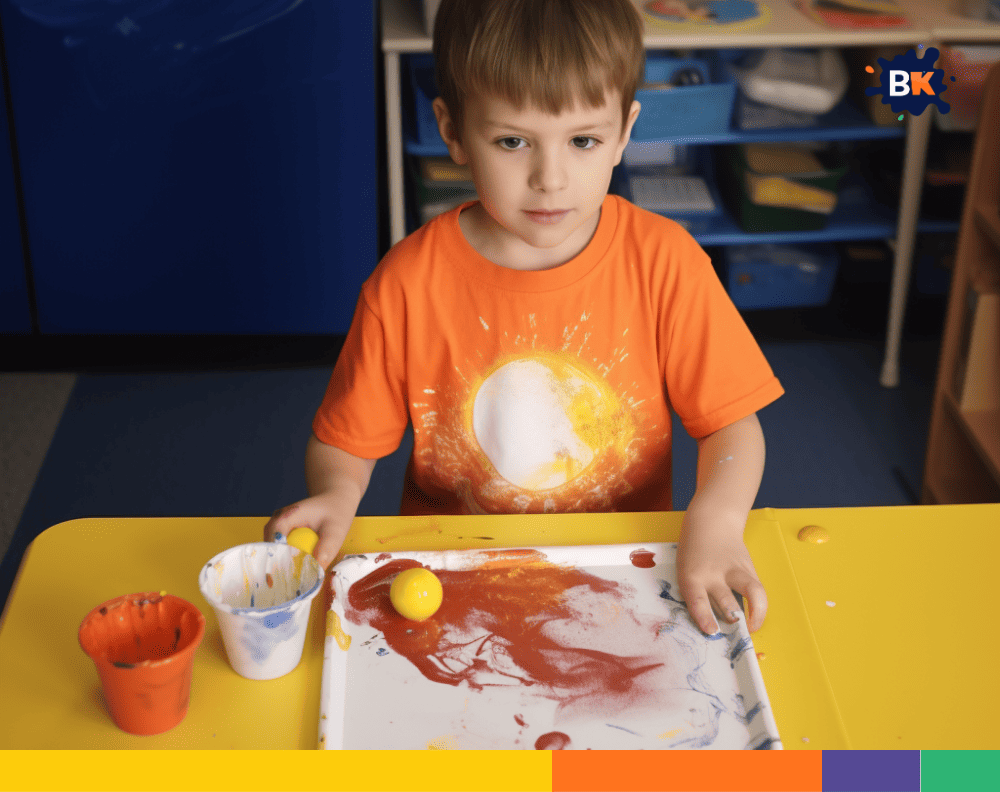 Ping Pong Ball Painting Activity for Kids