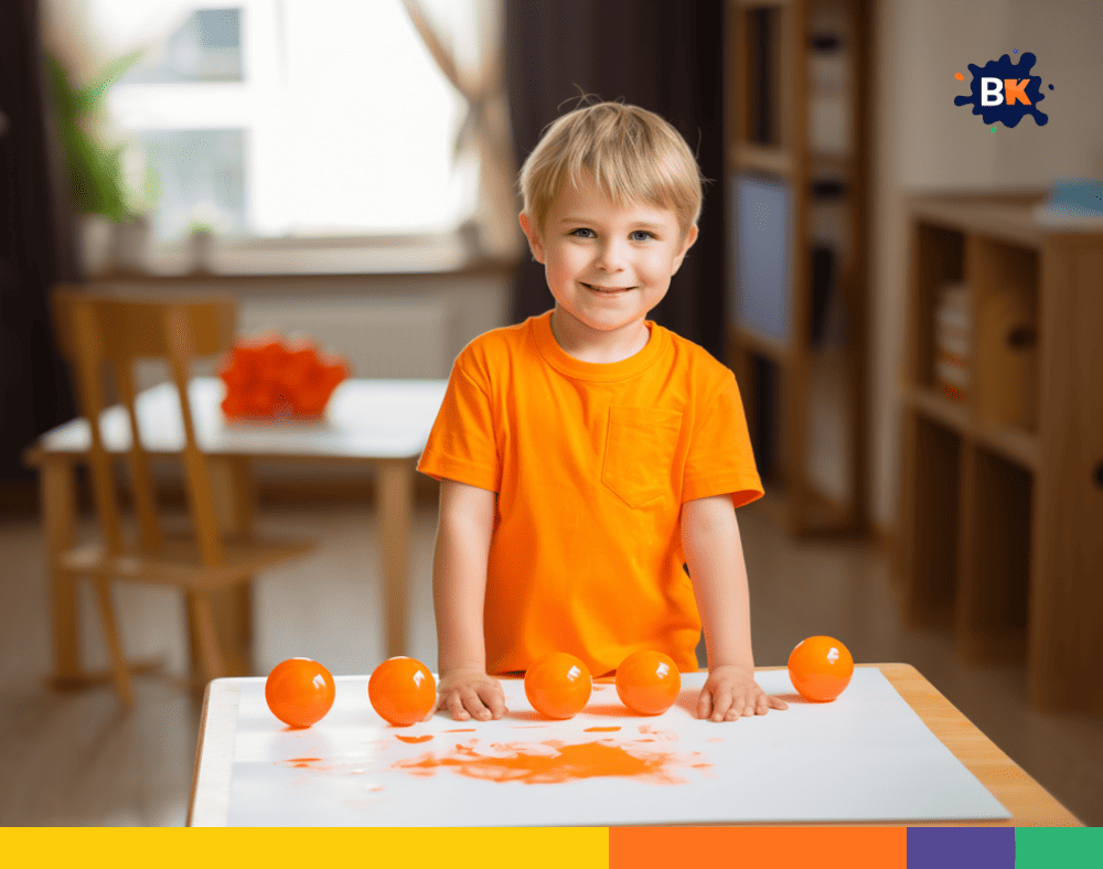 Plastic Ball Painting Activity for Kids