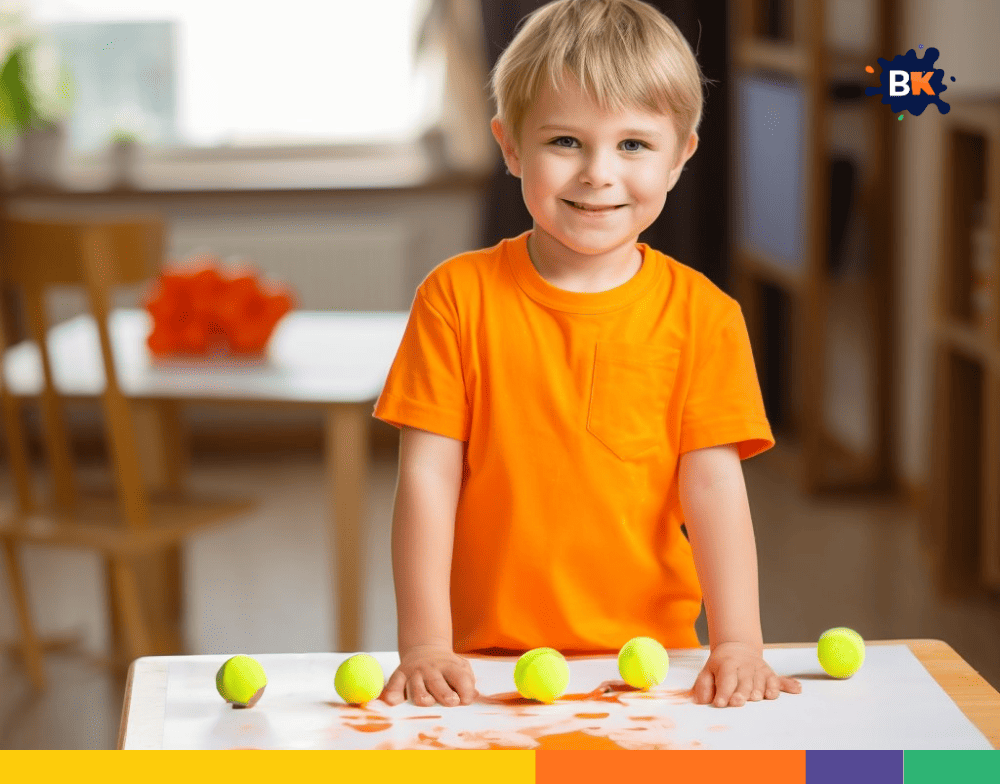 Tennis Ball Painting Activity for Kids