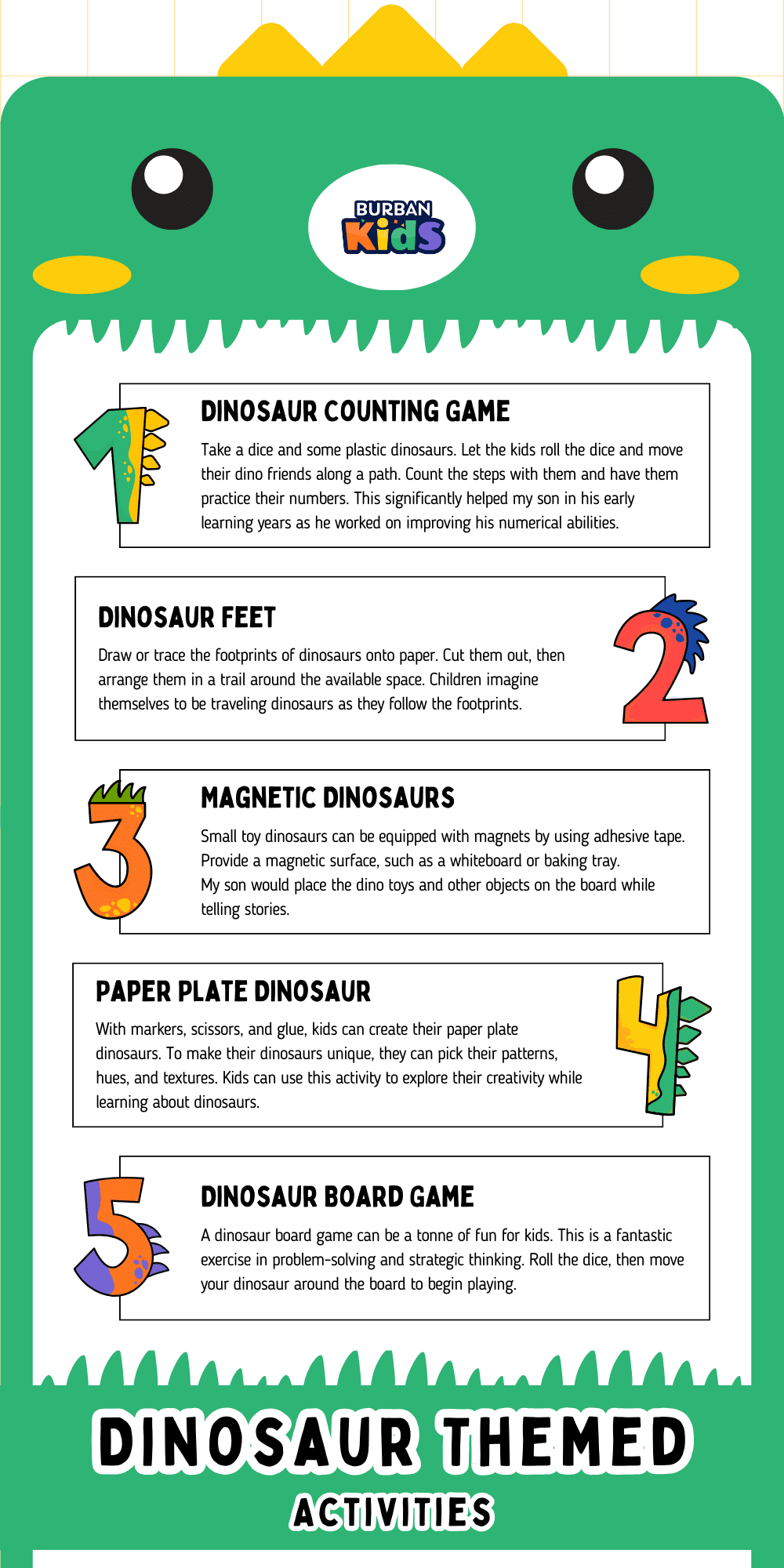Dinosaur Themed Activities Dinosaur Themed Activities