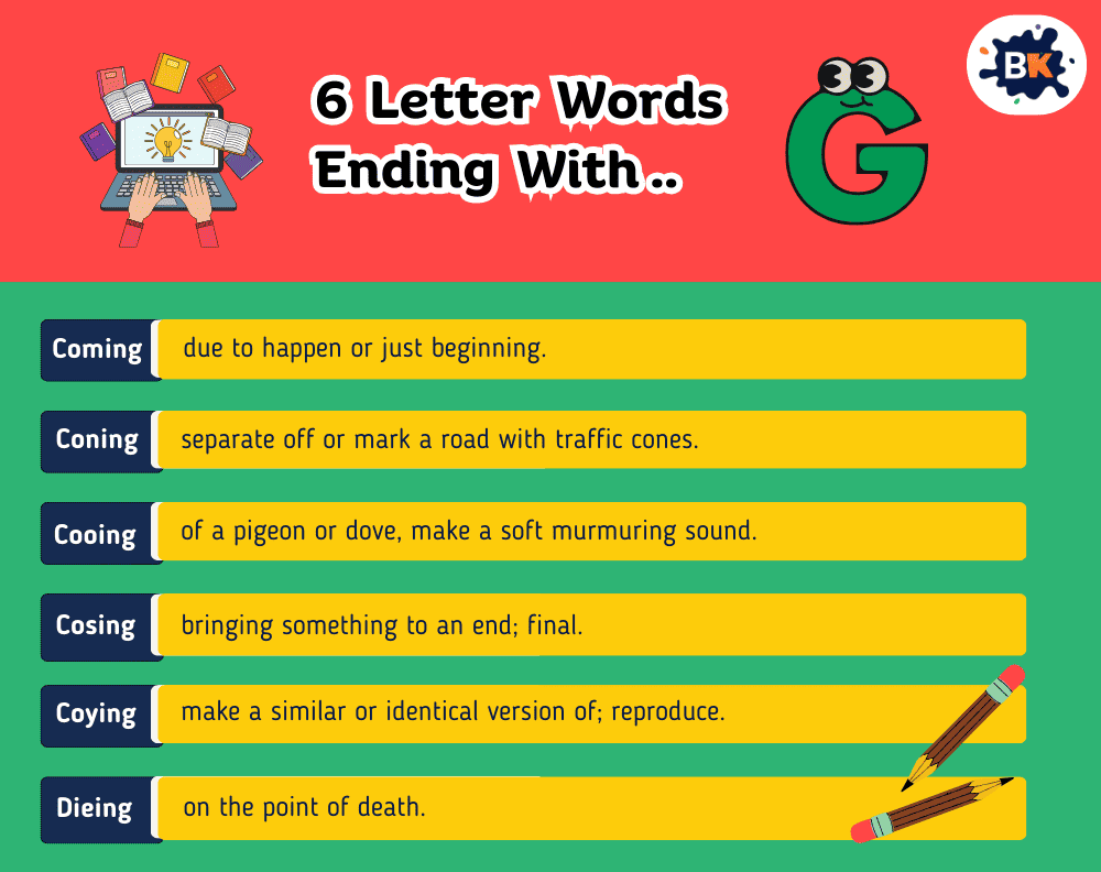 Amusing 6 Letter Words Ending With G For Kids Amusing 6 Letter Words Ending With G For Kids
