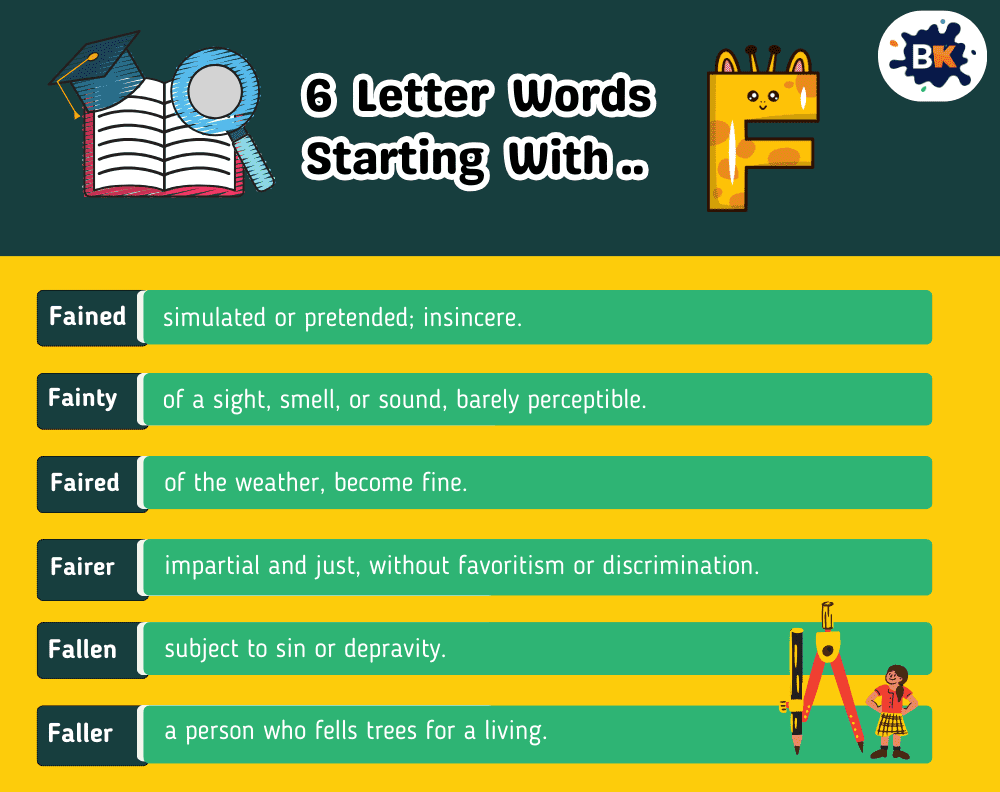 Amusing 6 Letter Words Starting With F For Kids Amusing 6 Letter Words Starting With F For Kids