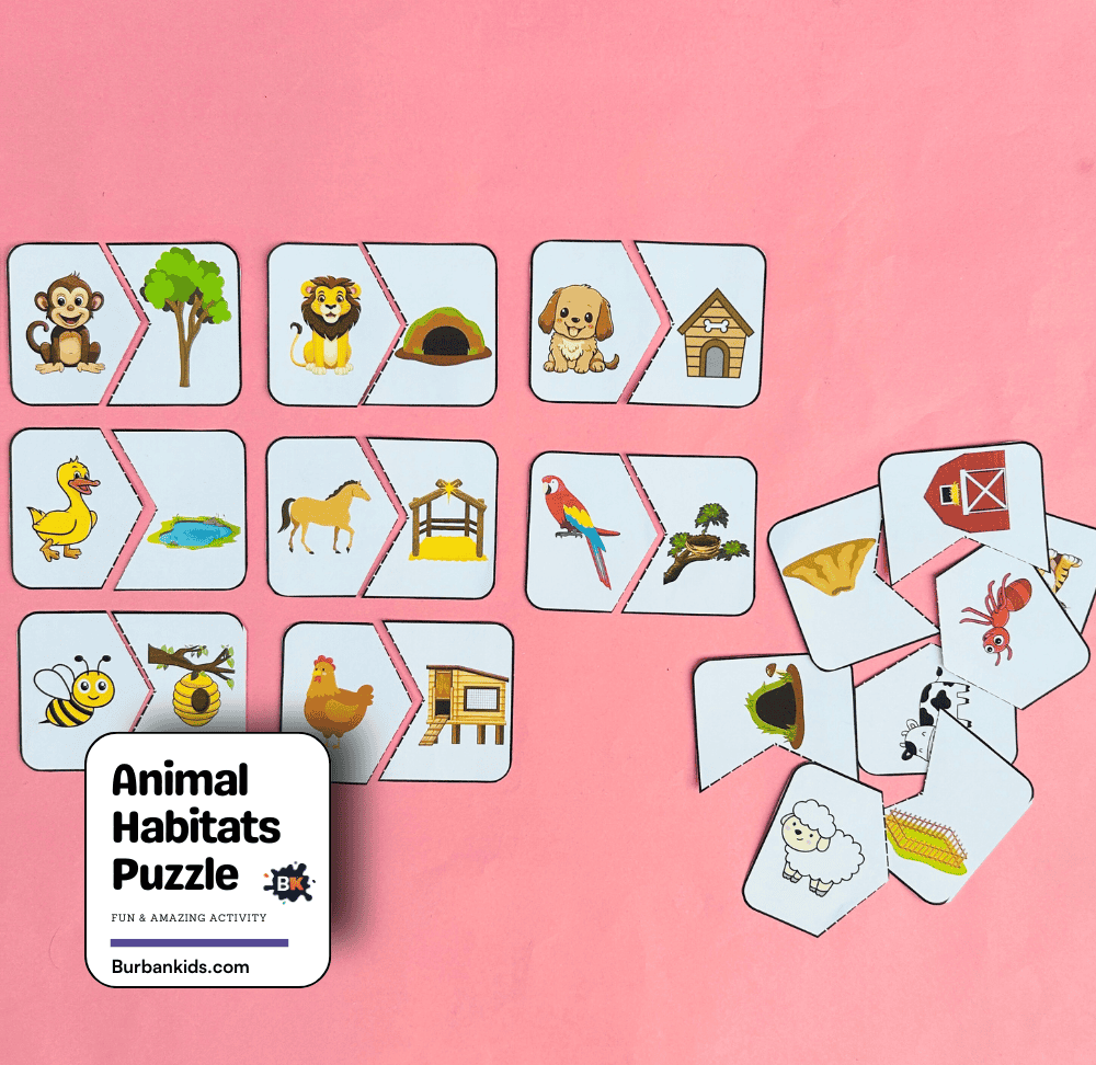 Animal Habitats Puzzle Activity