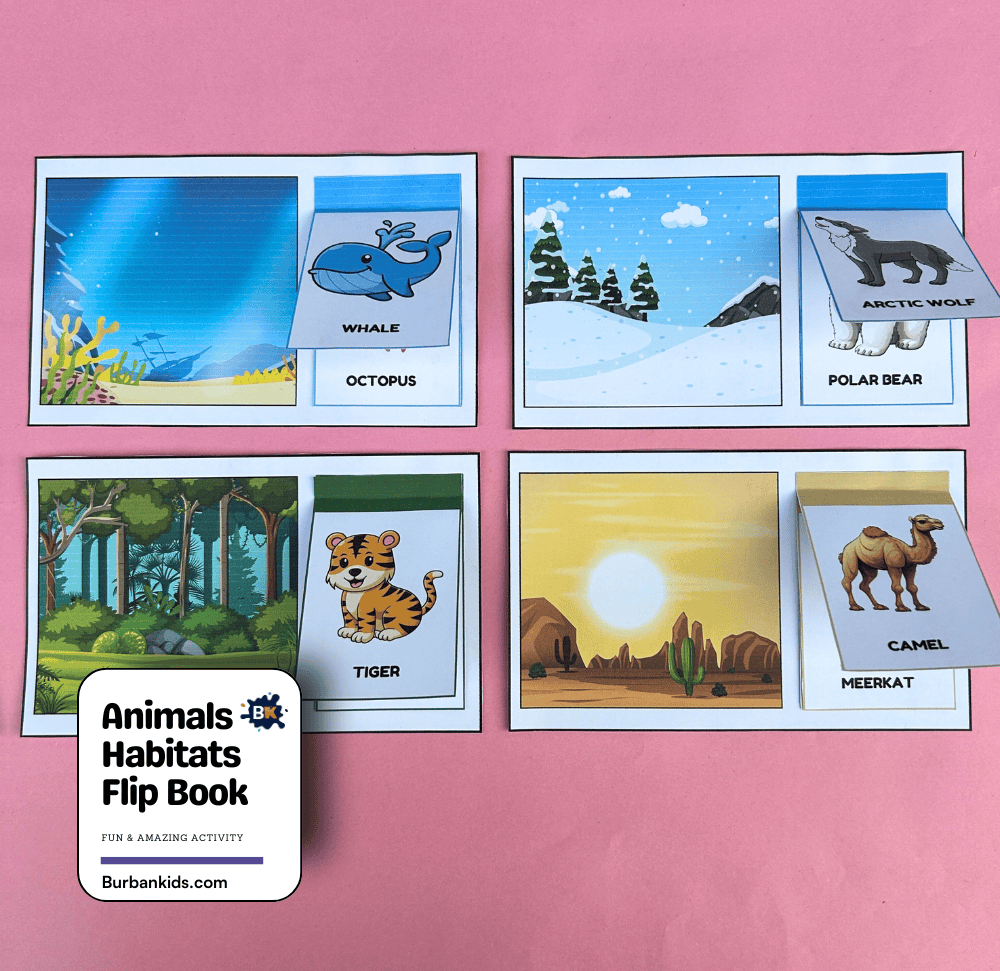 Animals Habitats Flip Book Activity