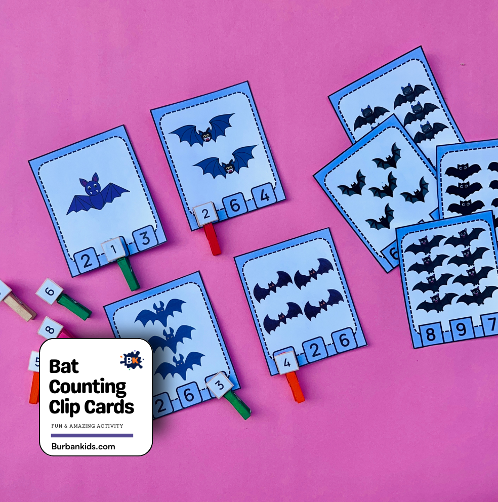 Bat Counting Clip Cards Bat Counting Clip Cards
