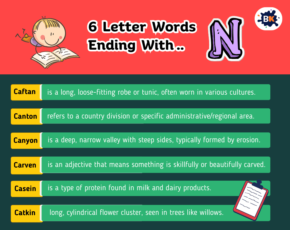 Best 6 Letter Words Ending With N For Kids Best 6 Letter Words Ending With N For Kids