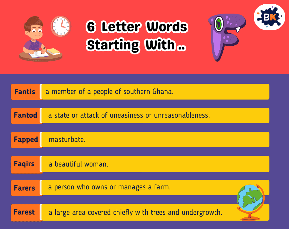 Best 6 Letter Words Starting With F For Kids Best 6 Letter Words Starting With F For Kids