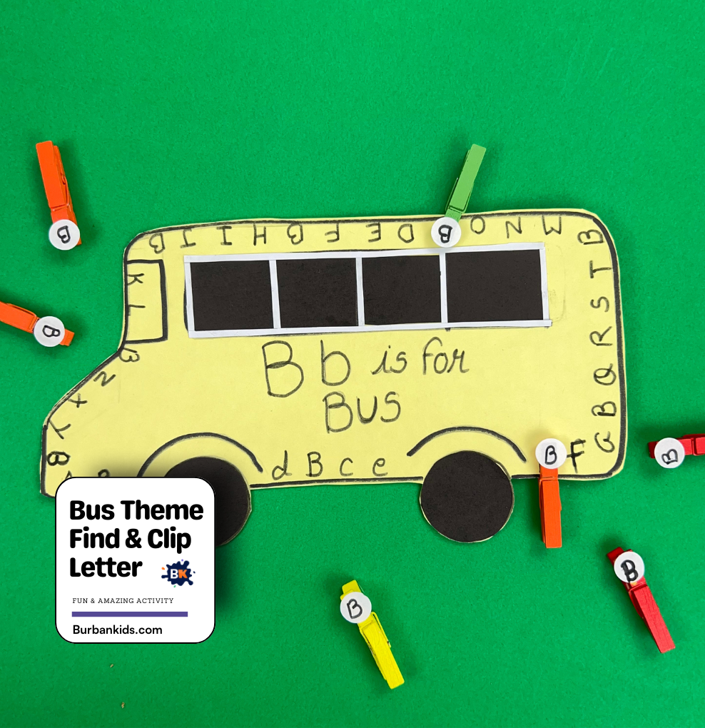 Bus Theme Find & Clip Letter Bus Theme Find & Clip Letter