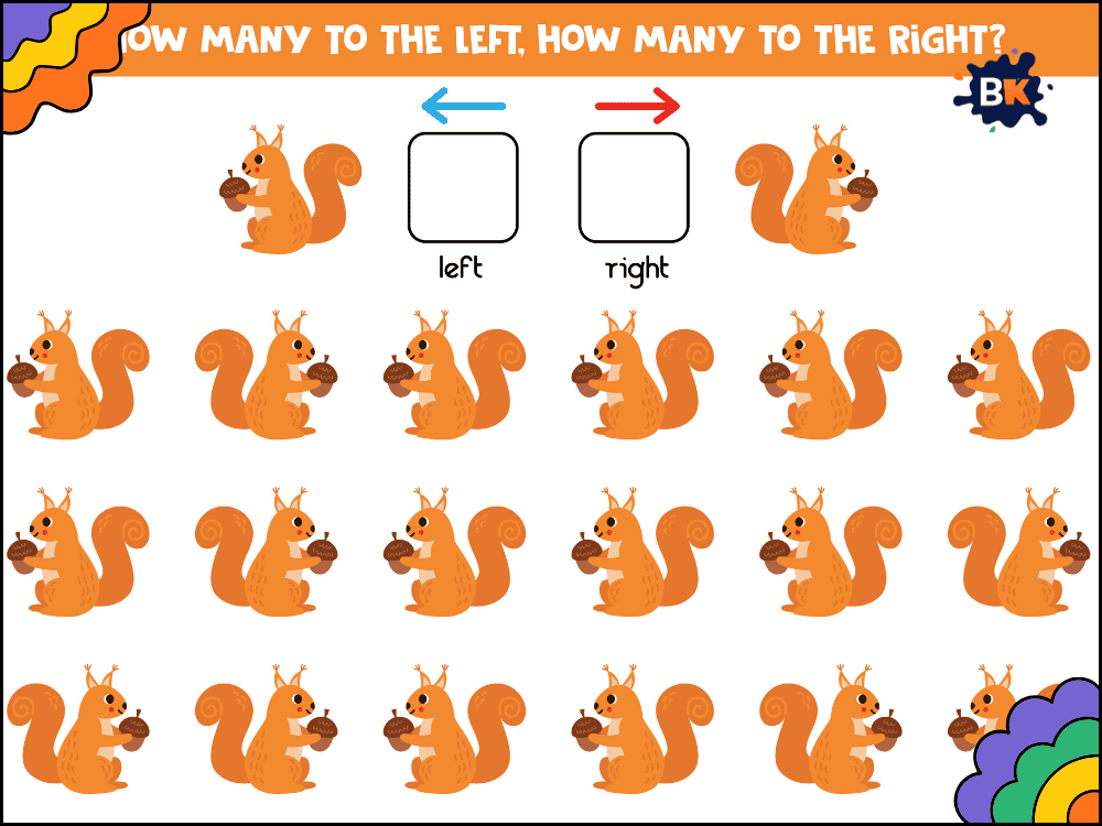 Childish Squirrel Counting Game for Kids Childish Squirrel Counting Game for Kids