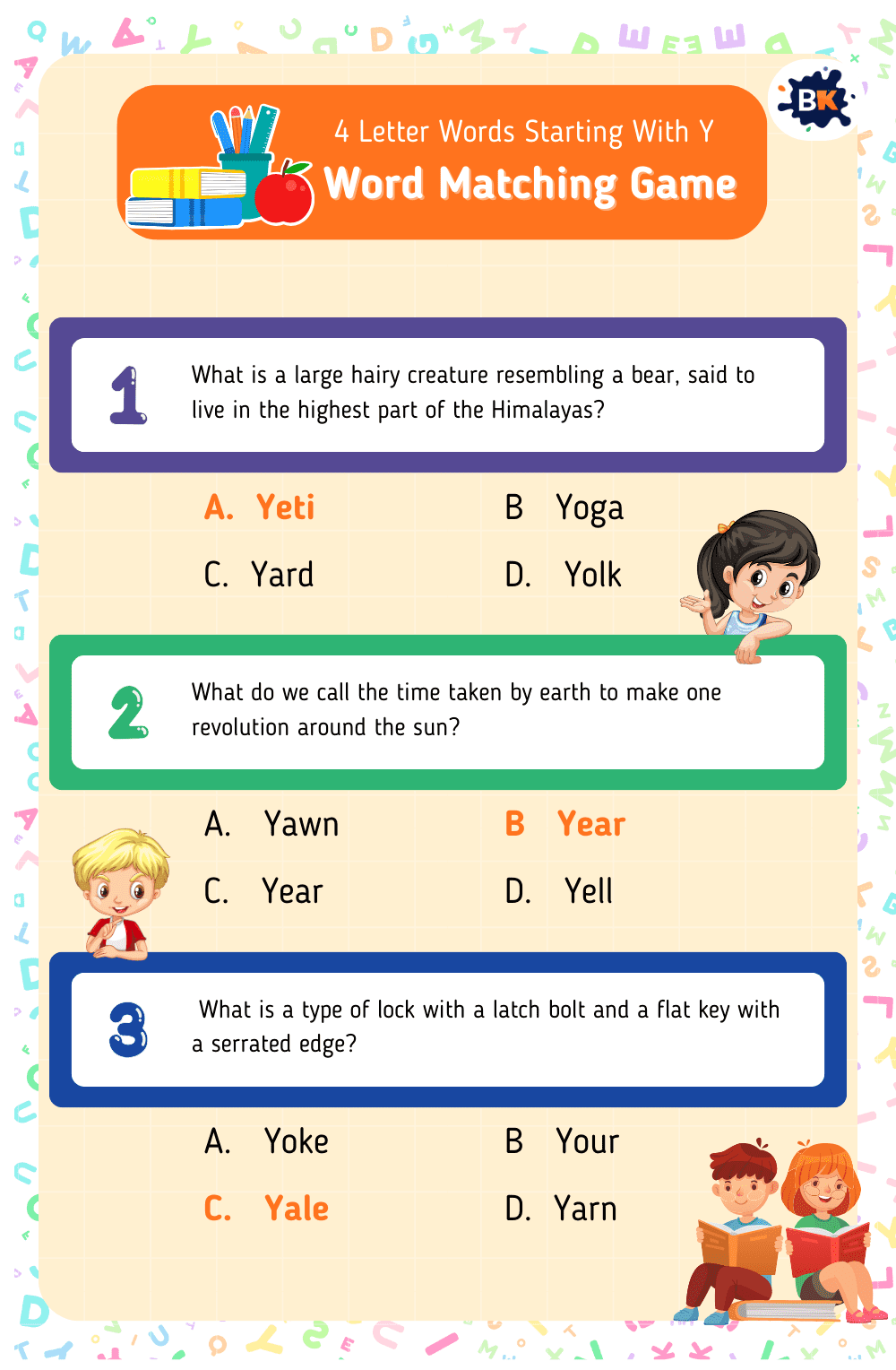 Childish Word Matching Game For Kids Childish Word Matching Game For Kids