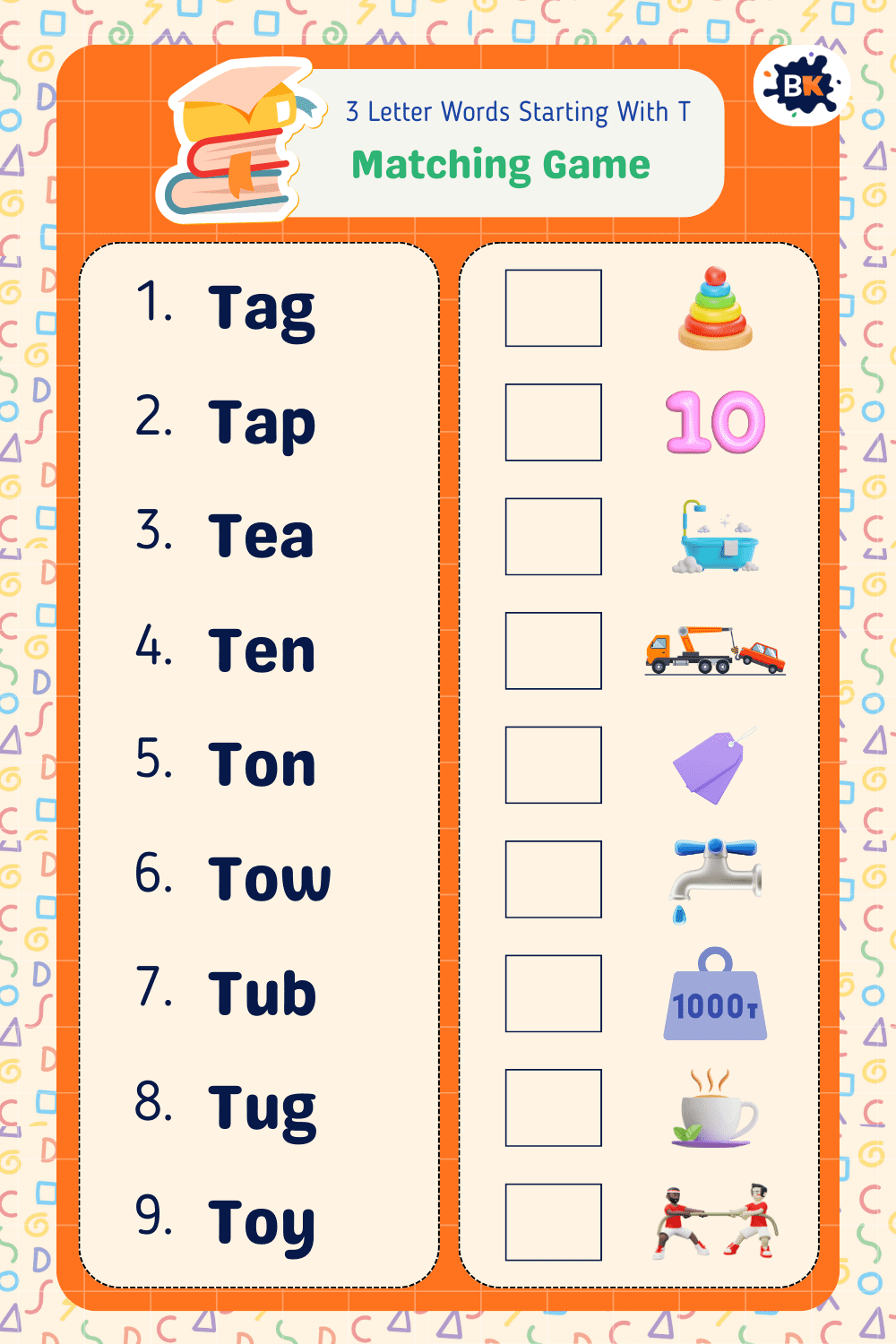 Childish Word Matching Game For Kids Childish Word Matching Game For Kids