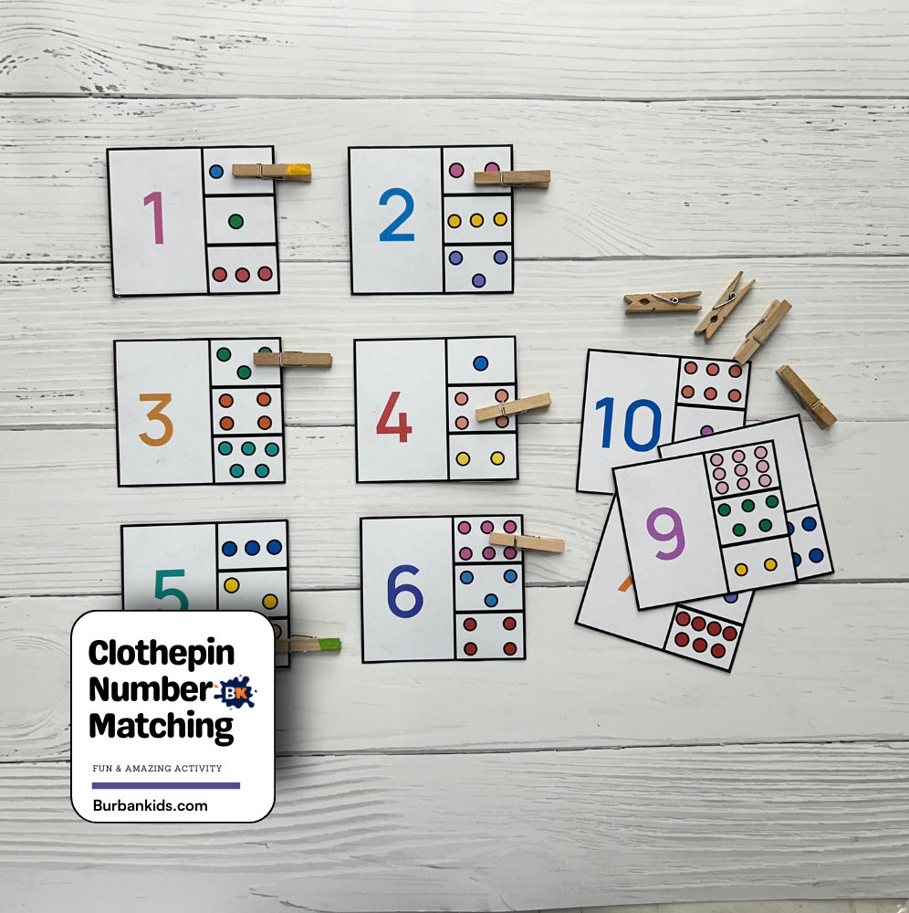 Clothepin Number Matching Clothepin Number Matching
