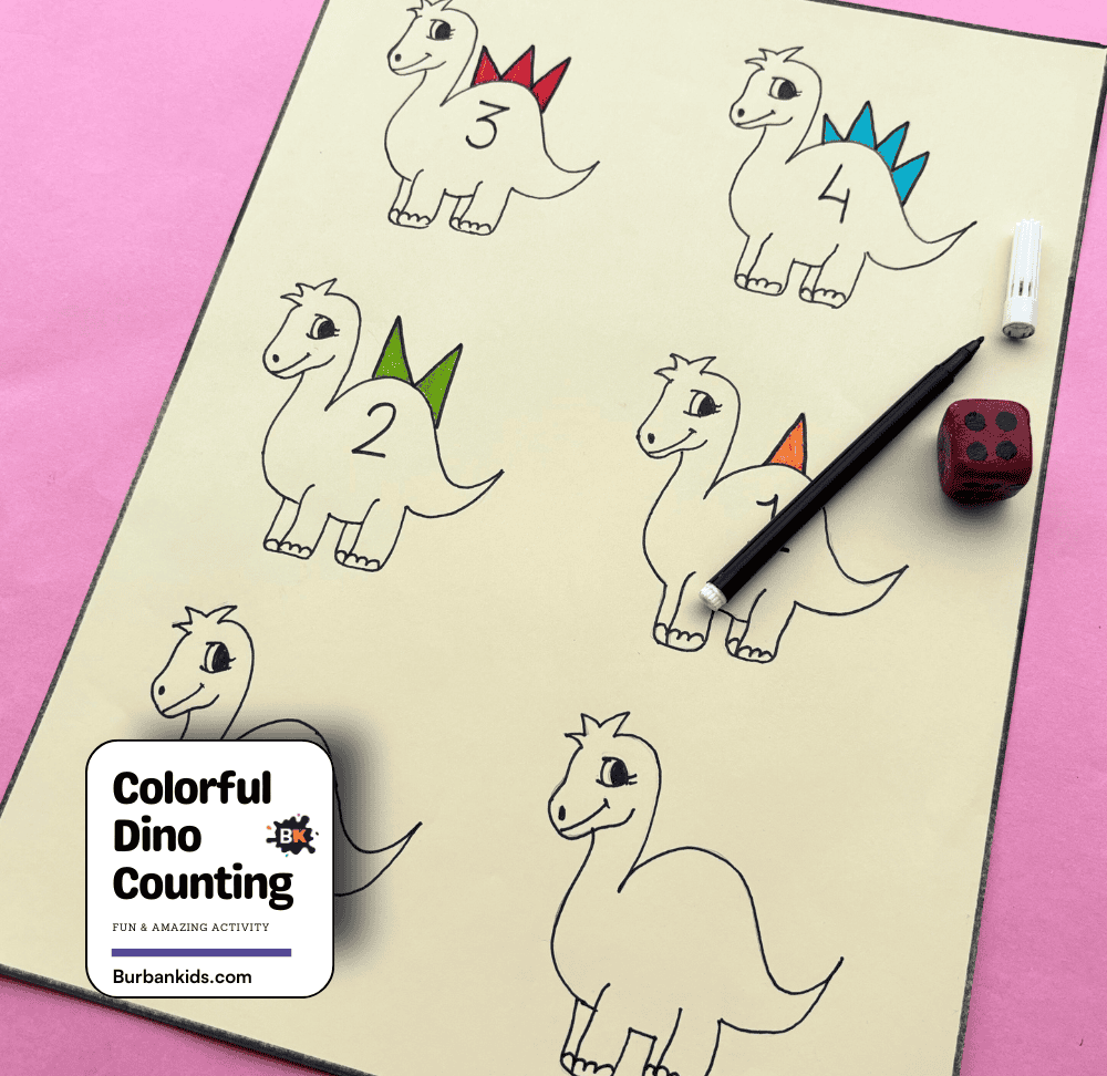 Colorful Dino Counting Activity