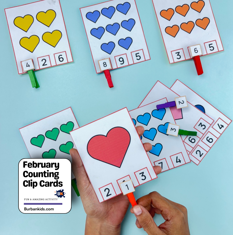 February Counting Clip Cards February Counting Clip Cards