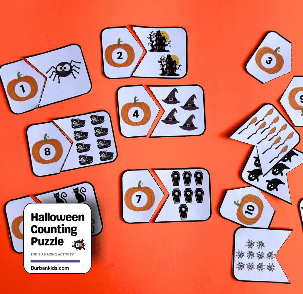 Halloween Counting Puzzle Activity