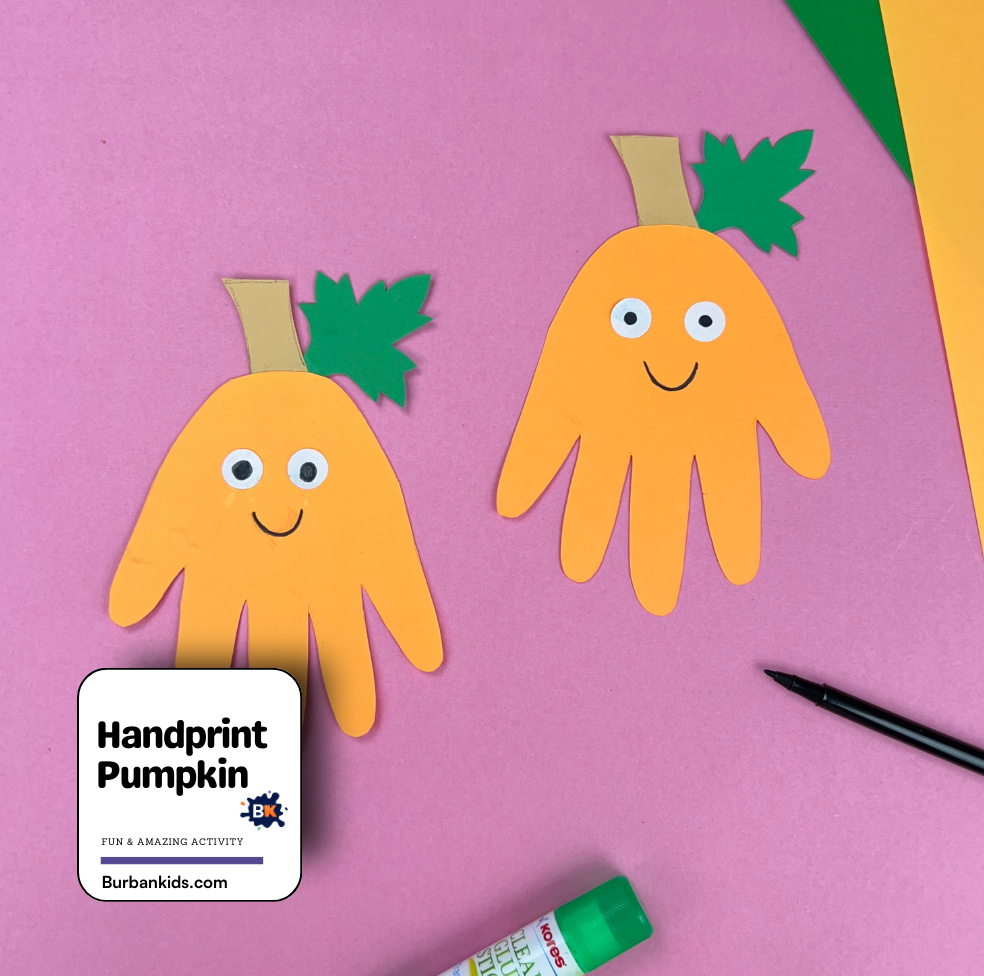 Handprint Pumpkin Handprint Pumpkin Craft