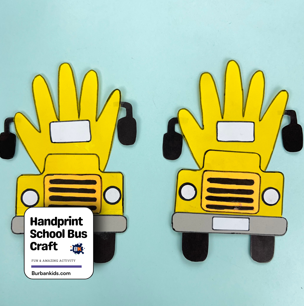 Handprint School Bus Craft Handprint School Bus Craft