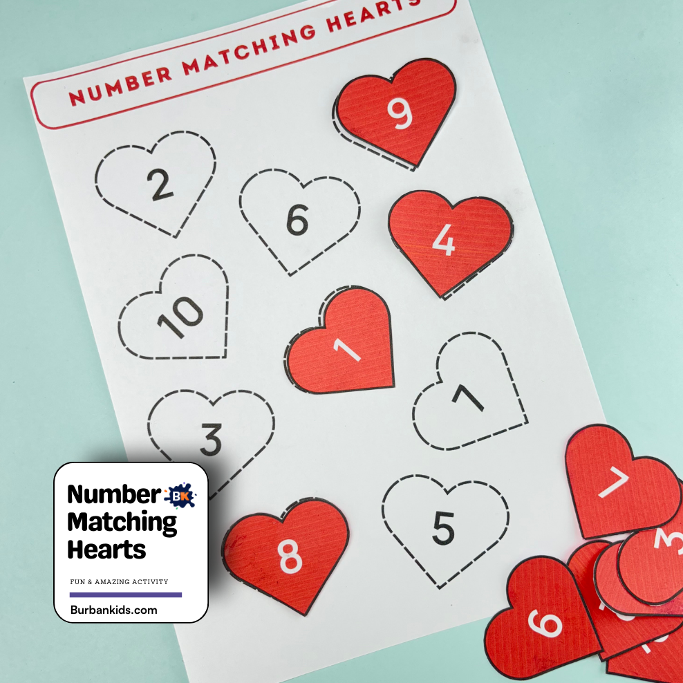 Number Matching Hearts Number Matching Hearts