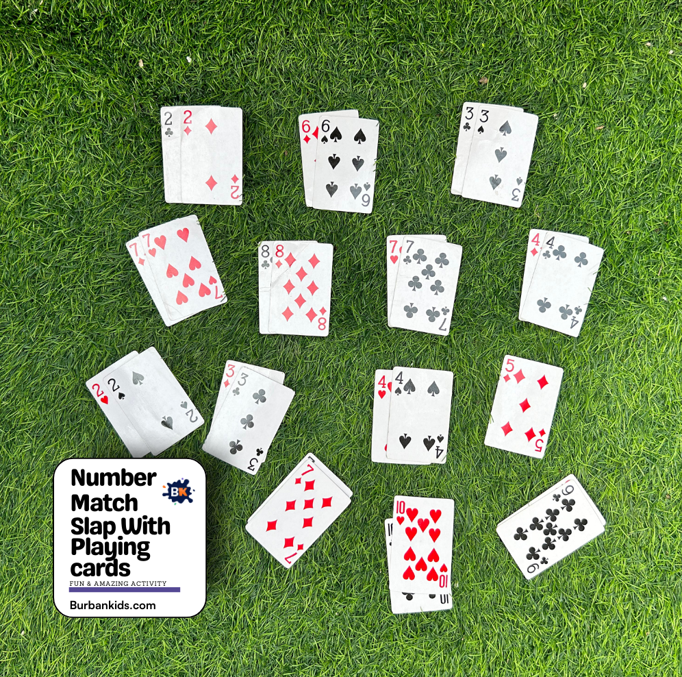 Number Matching with Cards Number Match Slap with Playing Cards