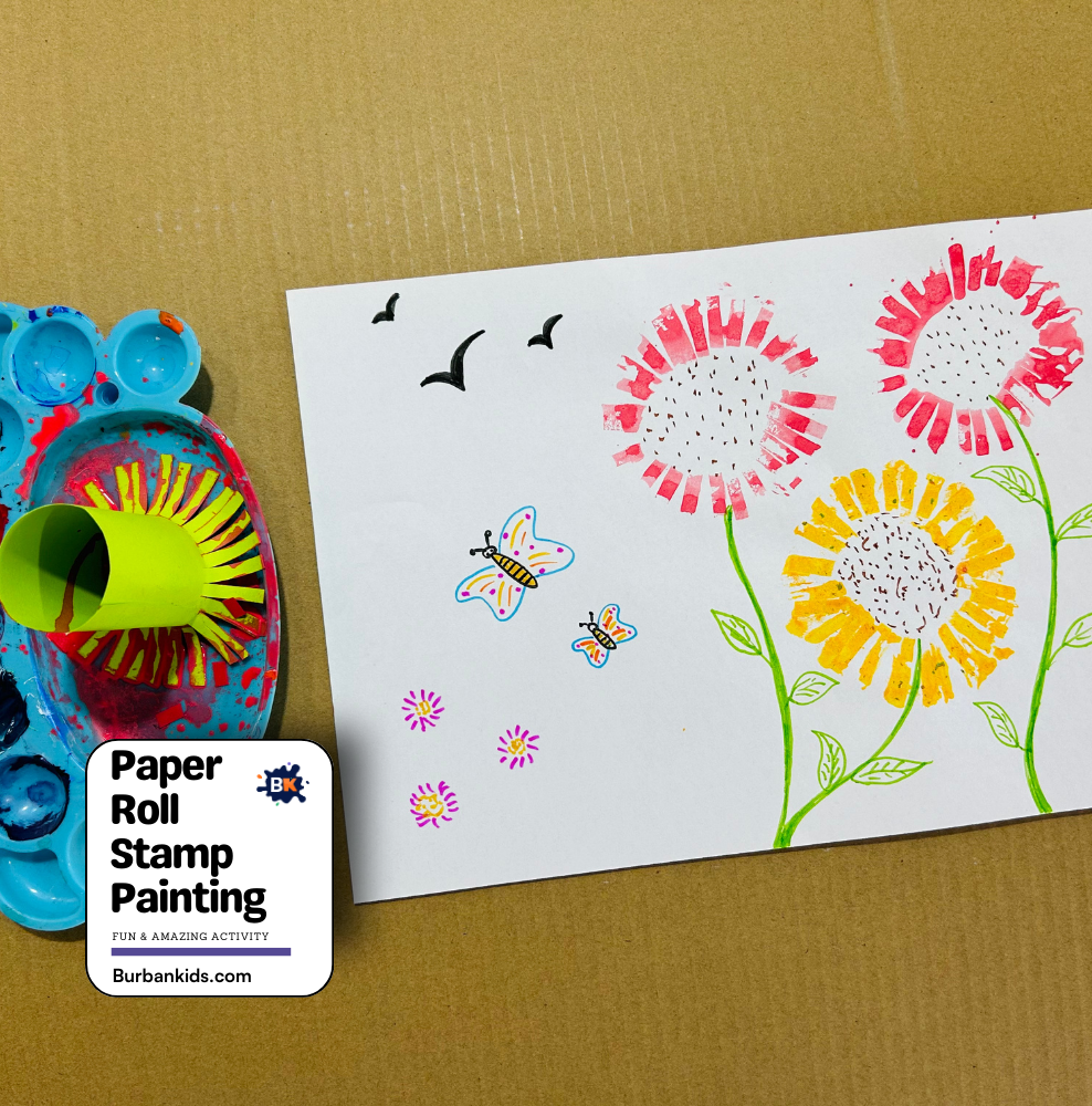 Paper Roll Stamp Painting Paper Roll Stamp Painting