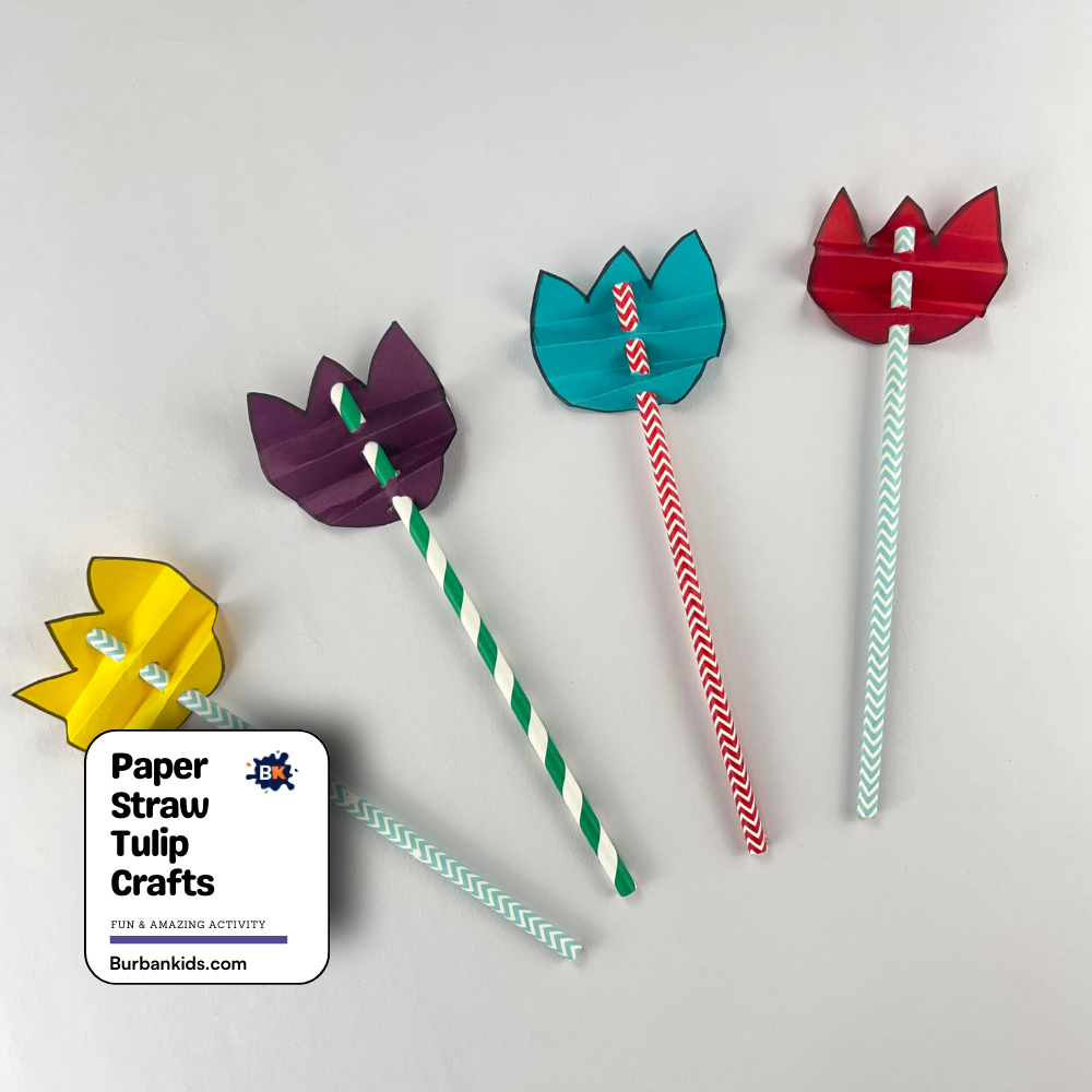 Paper Straw Tulip Crafts Paper Straw Tulip Crafts
