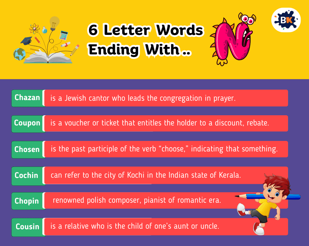 Perfect 6 Letter Words Ending With N For Kids Perfect 6 Letter Words Ending With N For Kids