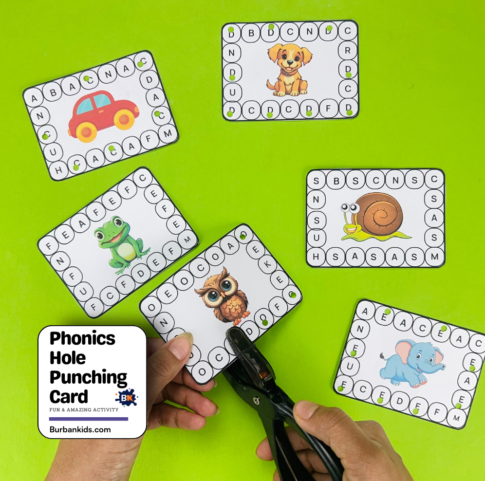 Phonics Hole Punching Card Phonics Hole Punching Card