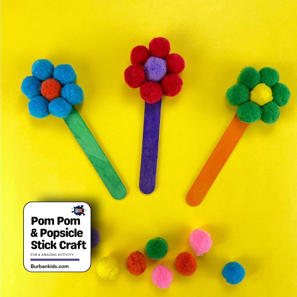 Pom Pom & Popsicle Stick Craft Pom Pom & Popsicle Stick Craft