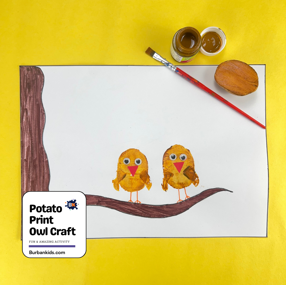 Potato Print Owl Craft Potato Print Owl Craft