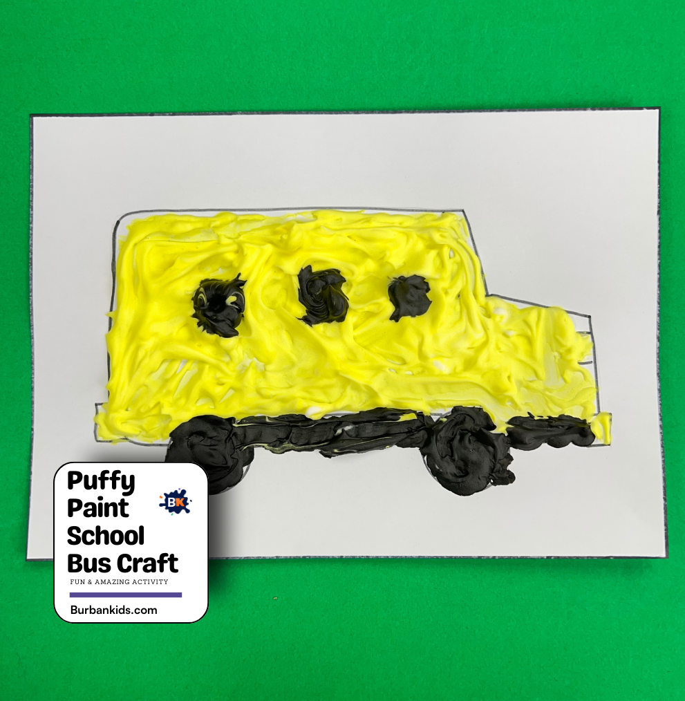 Puffiy Paint School Bus Craft Puffy Paint School Bus Craft