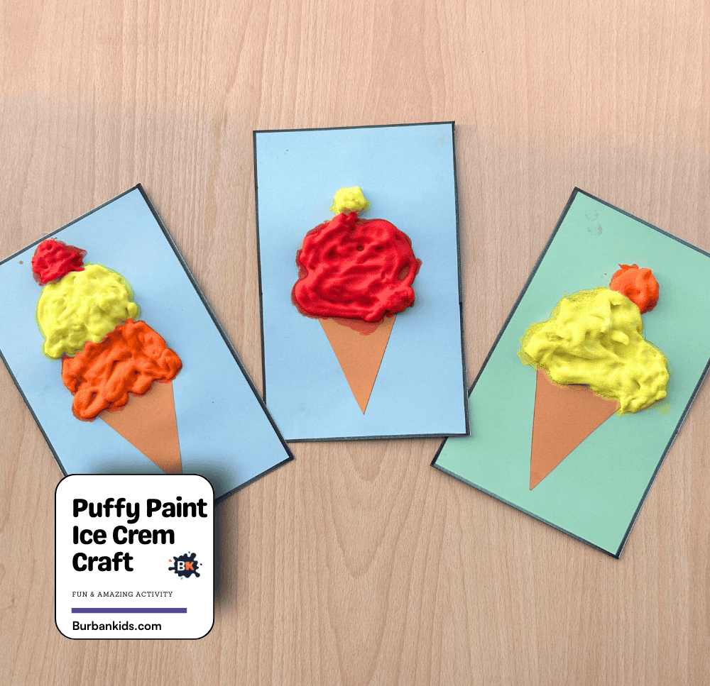 Puffy Paint Ice Crem Craft Activity