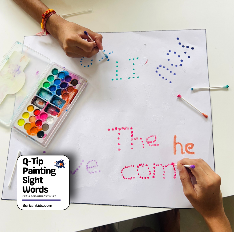 Q-Tip Painting Sight Words Q-Tip painting Sight Words