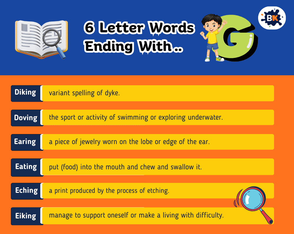Relevant 6 Letter Words Ending With G For Kids Relevant 6 Letter Words Ending With G For Kids