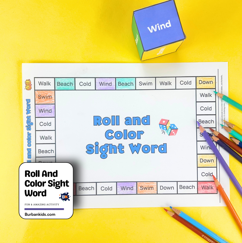 Roll And Color Sight Word Roll And Color Sight Word