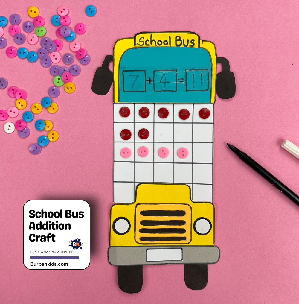School Bus Addition Craft School Bus Addition Craft