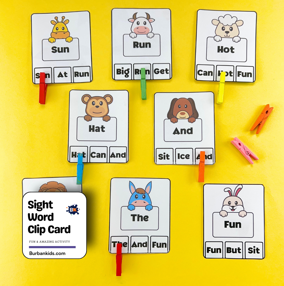 Sight Word Clip Card Sight Word Clip Card
