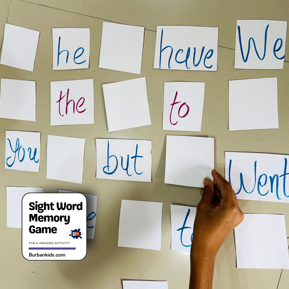 Sight Word Memory Game Sight Word Memory Game
