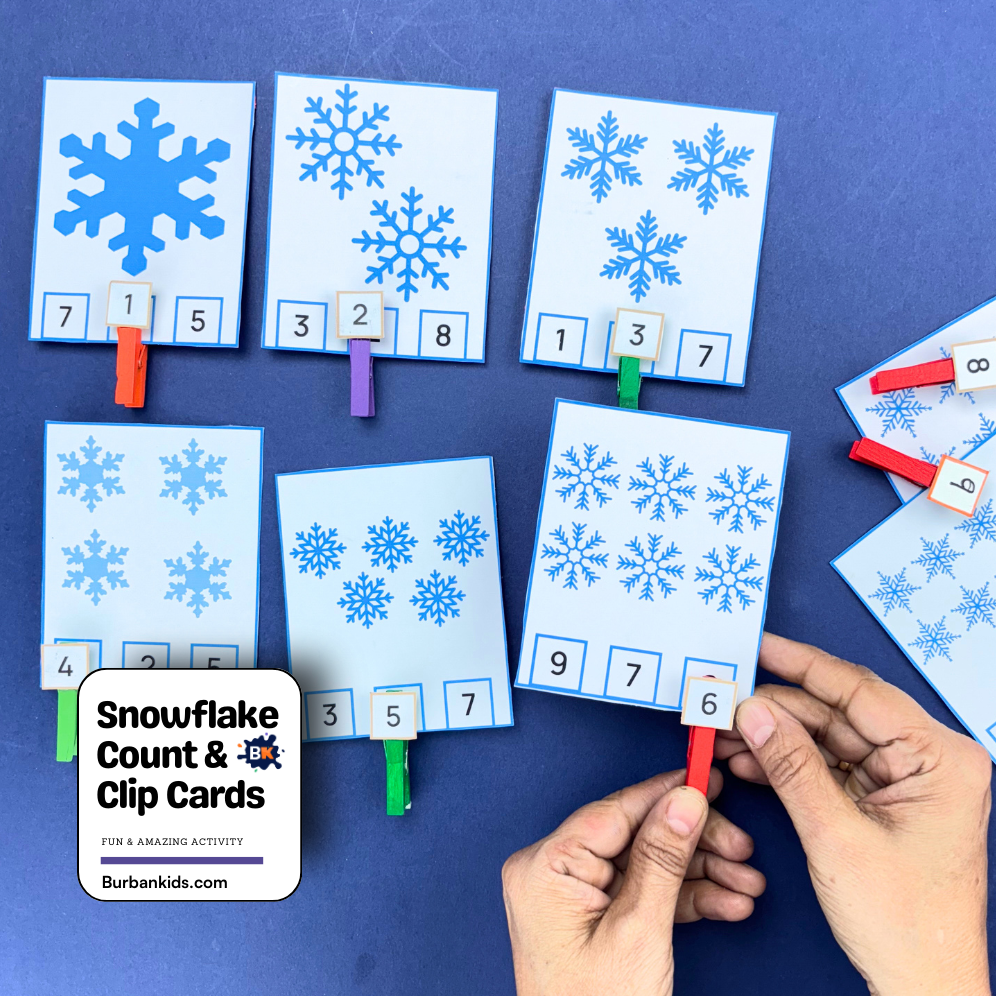 Snowflake Count & Clip Cards Snowflake Count & Clip Cards