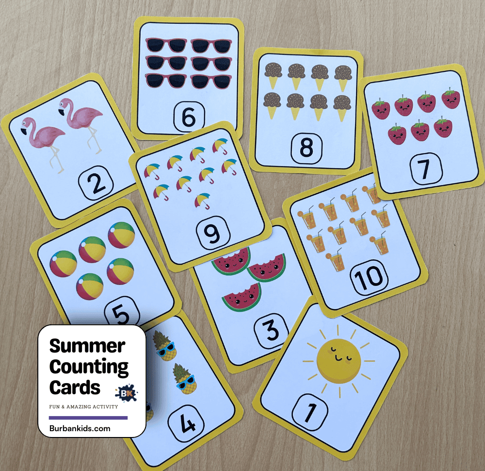 Summer Counting Cards Activity