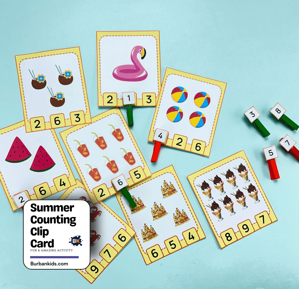 Summer Counting Clip Card Activity