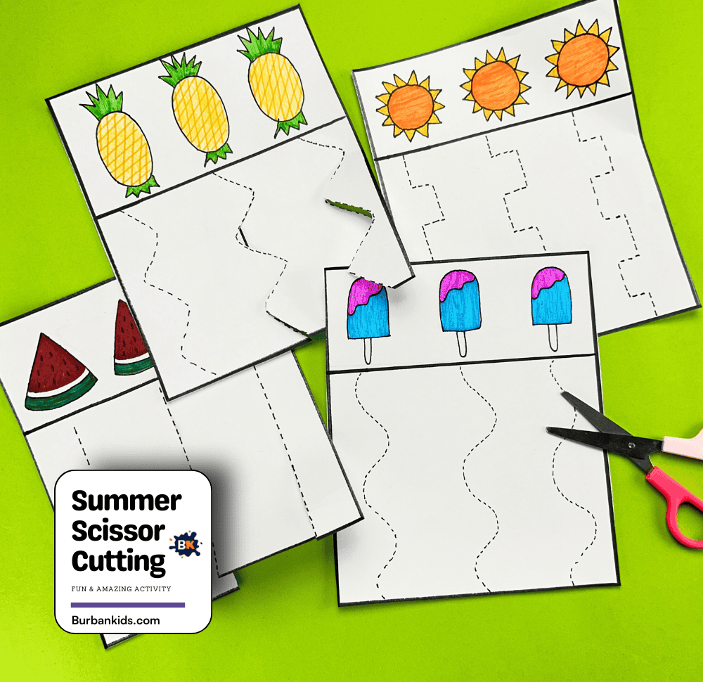 Summer Scissor Cutting Activity
