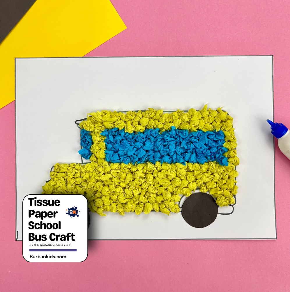 Tissue Paper School Bus Craft Tissue Paper School Bus Craft