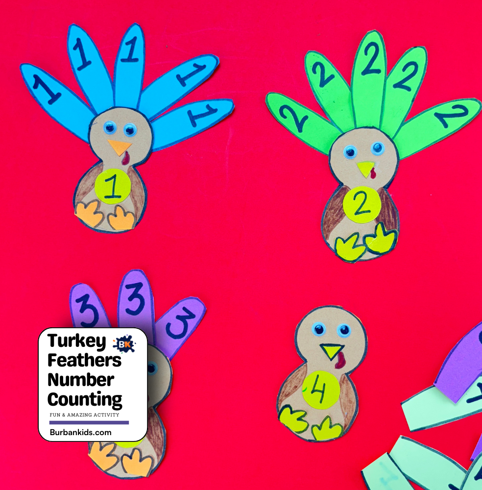 Turkey Feathers Number Counting Turkey Feathers Number Counting