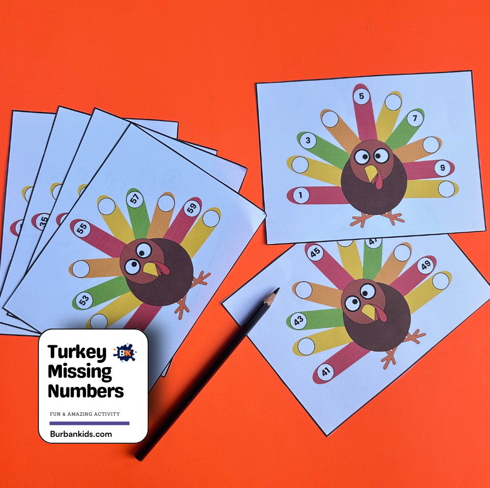 Turkey Missing Numbers Turkey Missing Numbers